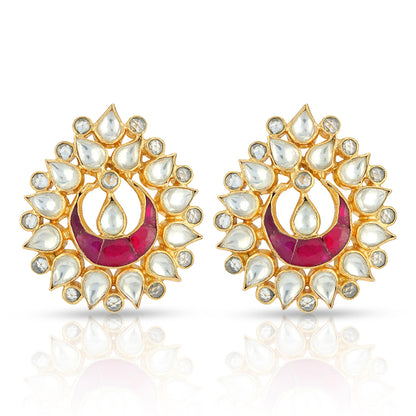 Maharani Chandbali Halo 925 Sterling Silver Earrings