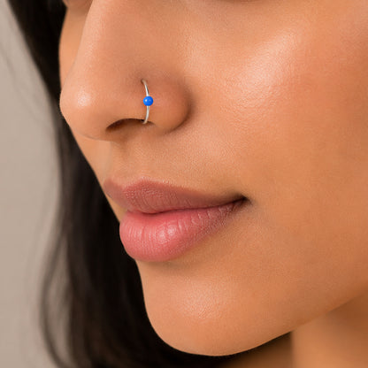 Majestic Blue Brilliance 925 Sterling Silver Luxury Nosepin