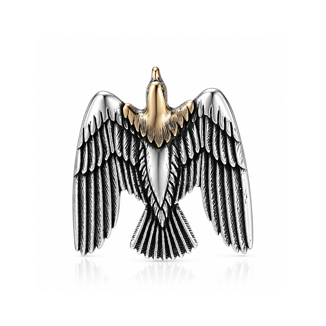 Majestic Eagle Wings Two Tone 925 Sterling Silver Pendant for Men Vendi Mens