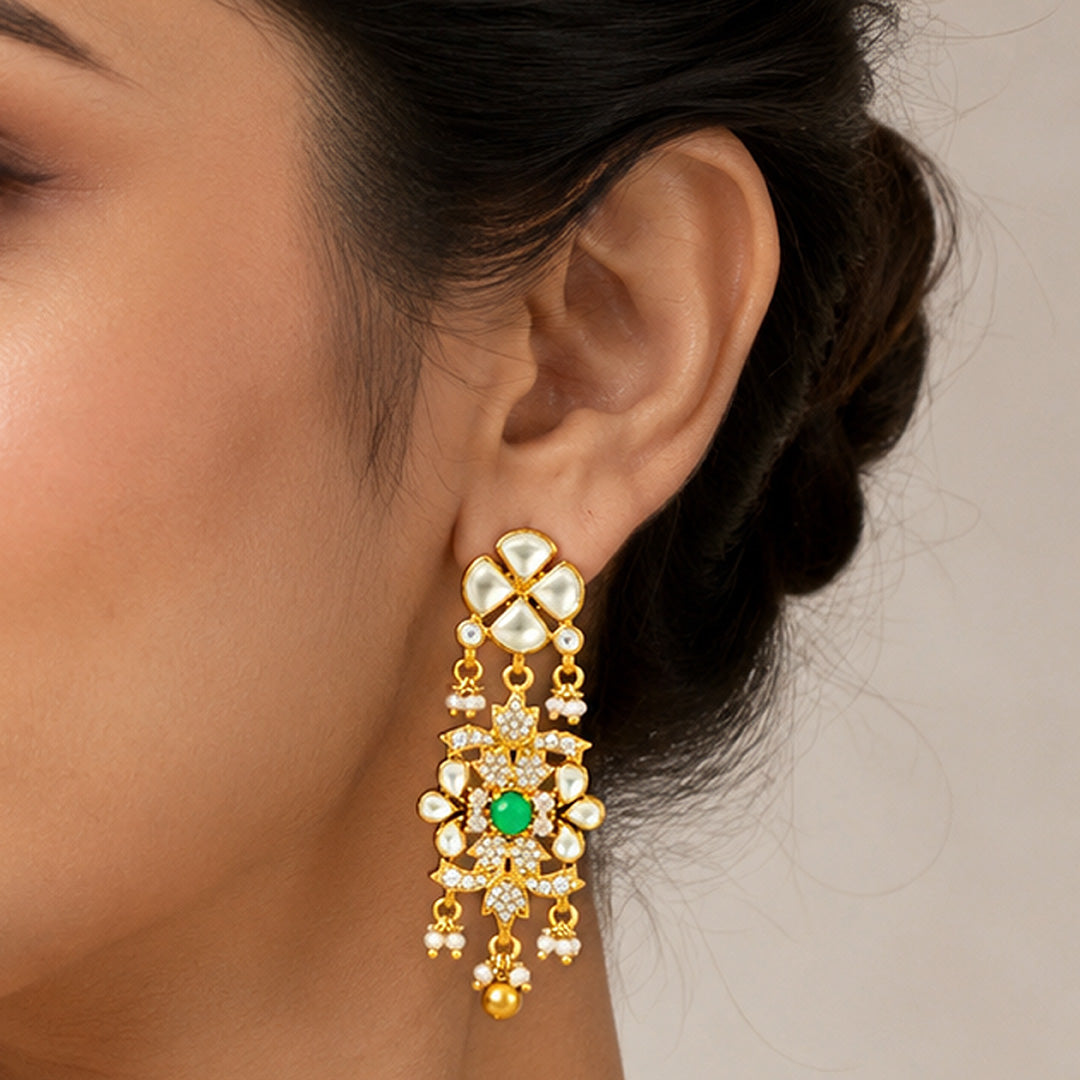 Majestic Emerald Radiance 925 Sterling Silver Premium Earrings