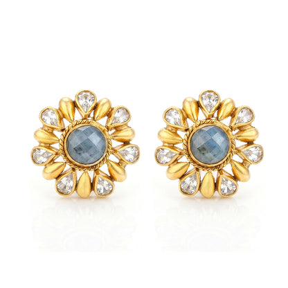 Majestic Polki Glory Shine 925 Sterling Silver Statement Earring