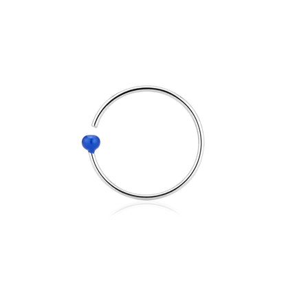 Majestic Blue Brilliance 925 Sterling Silver Luxury Nosepin