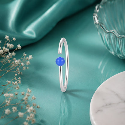 Majestic Blue Brilliance 925 Sterling Silver Luxury Nosepin