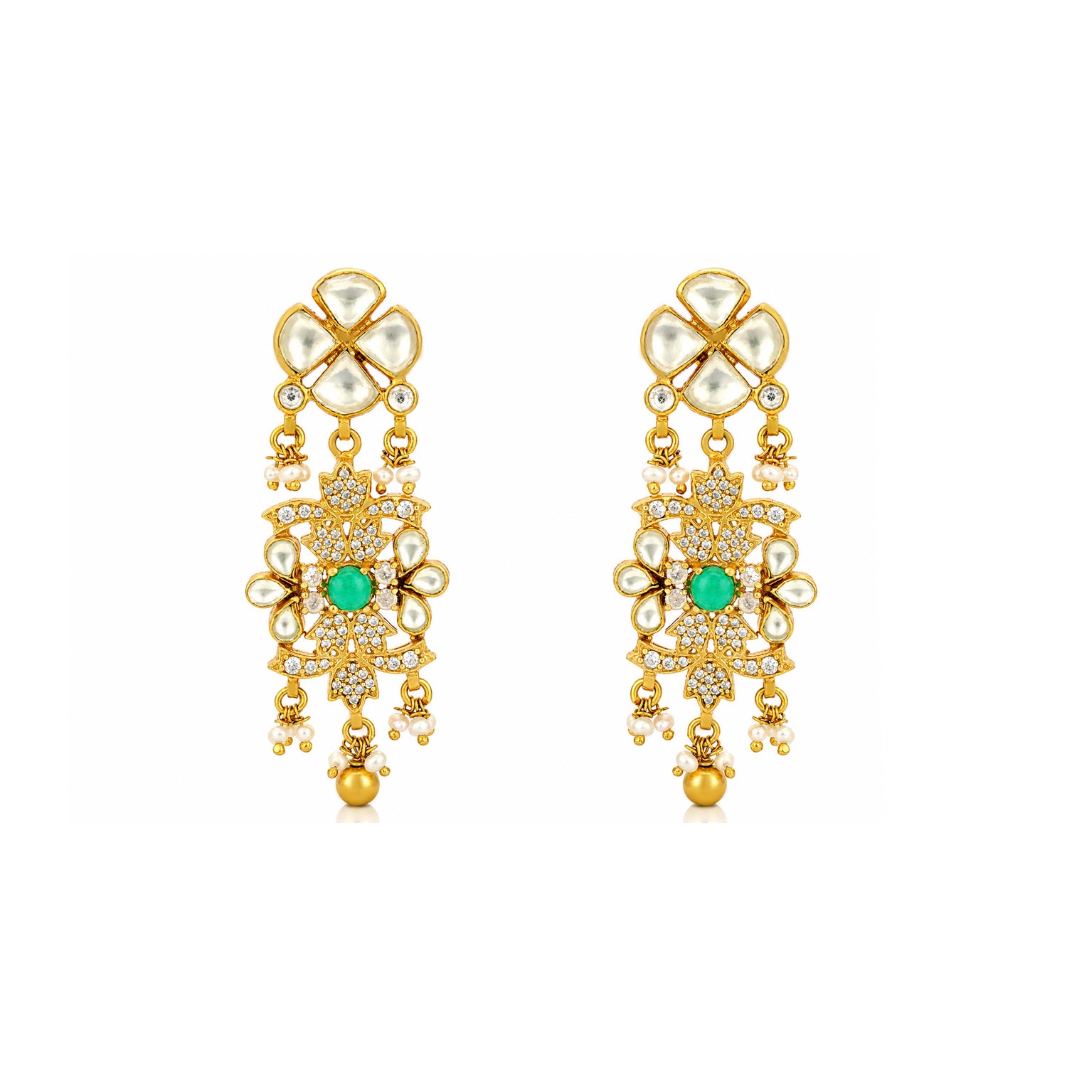 Majestic Emerald Radiance 925 Sterling Silver Premium Earrings