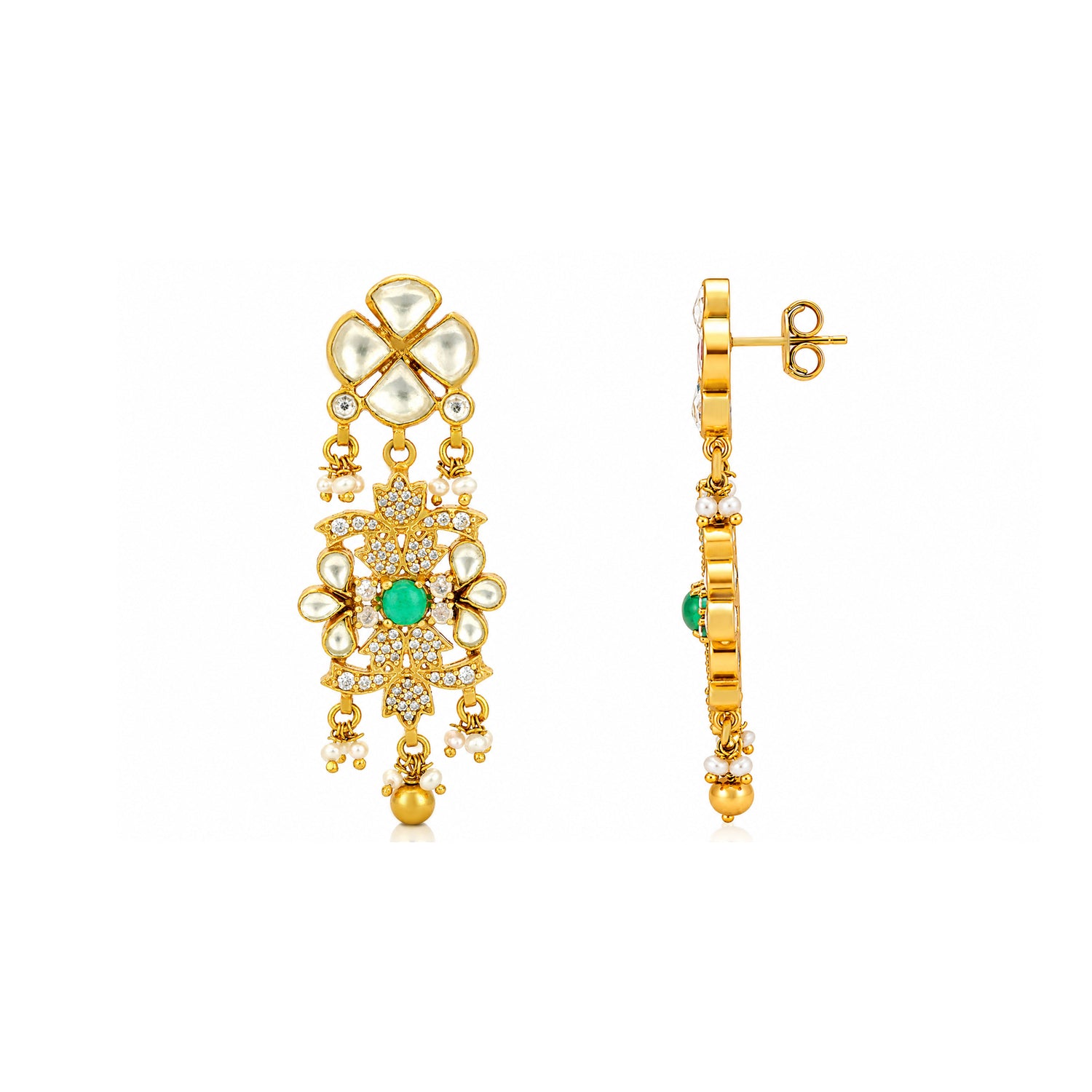 Majestic Emerald Radiance 925 Sterling Silver Premium Earrings