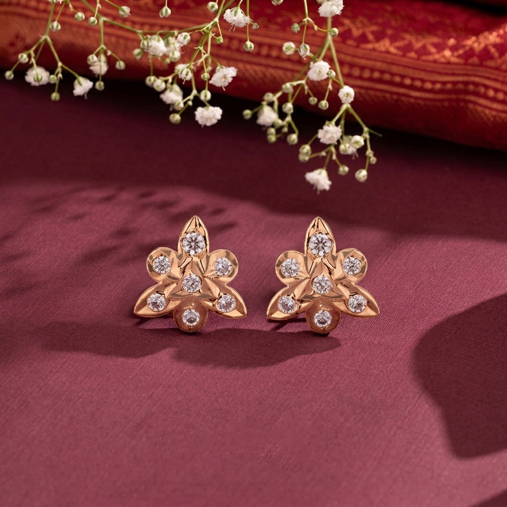 Majestic Floral White Stone 925 Sterling Silver  Earrings for women