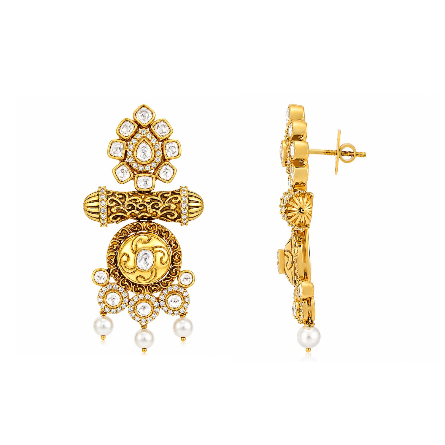 Majestic Pearl Heritage 925 Sterling Silver Statement Earrings