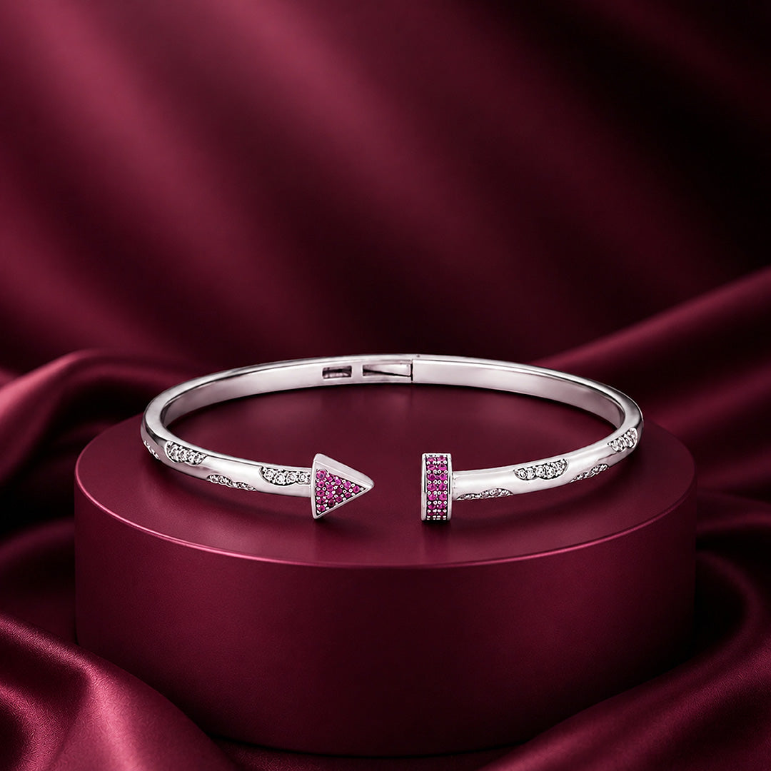 Majestic Pink Harmony 925 Sterling Silver Kada for Women