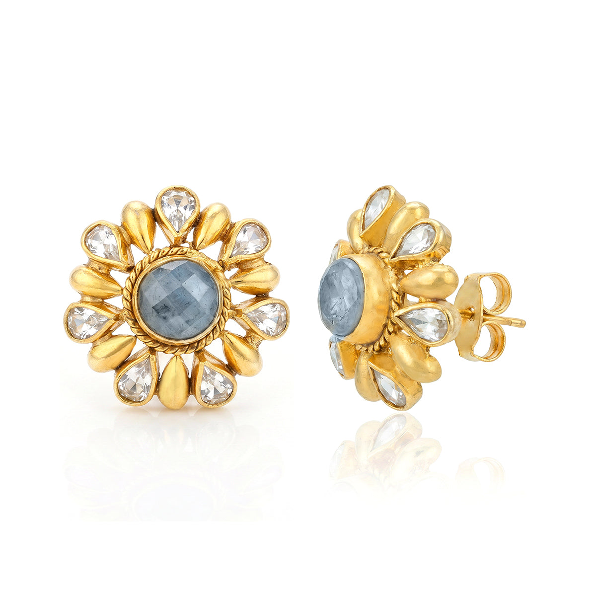 Majestic Polki Glory Shine 925 Sterling Silver Statement Earring