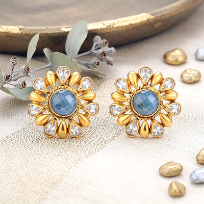 Majestic Polki Glory Shine 925 Sterling Silver Statement Earring