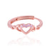 Majestic Purple Stoned Heart 925 Rose Gold Plated Rings