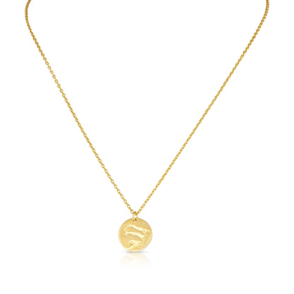 Majestic Stallion Gold Disc 925 Sterling Silver Chain Pendant for Women