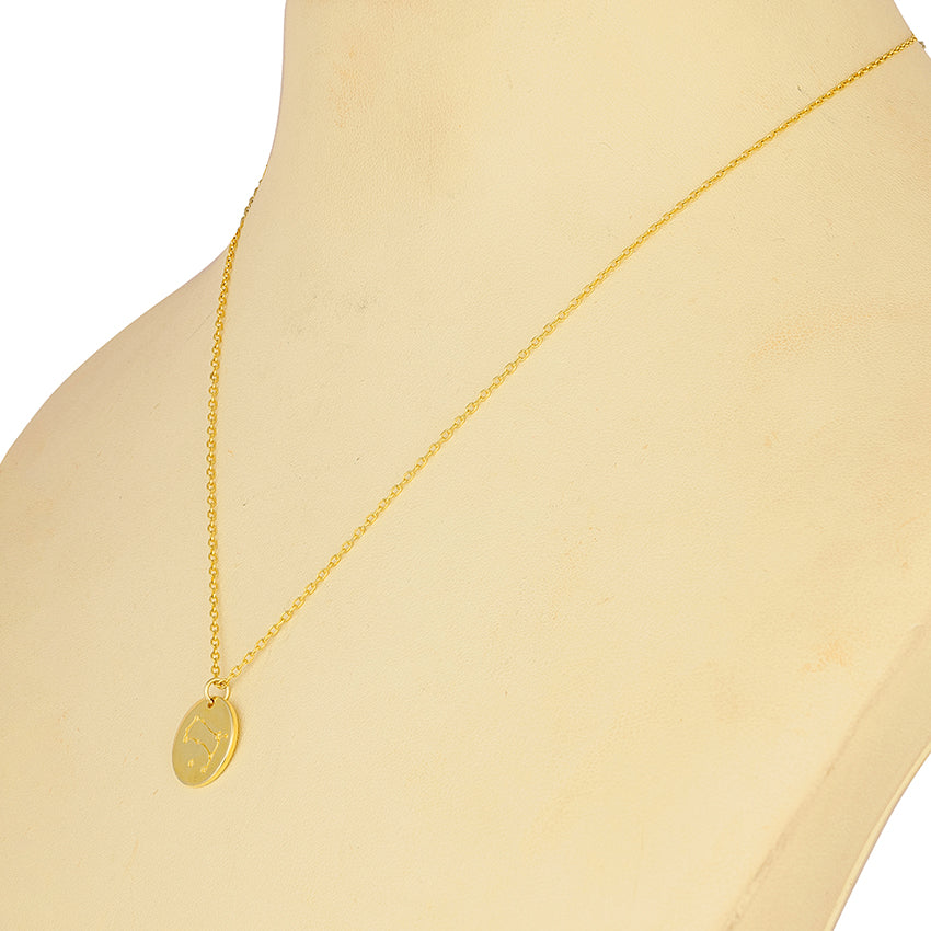 Majestic Stallion Gold Disc 925 Sterling Silver Chain Pendant for Women