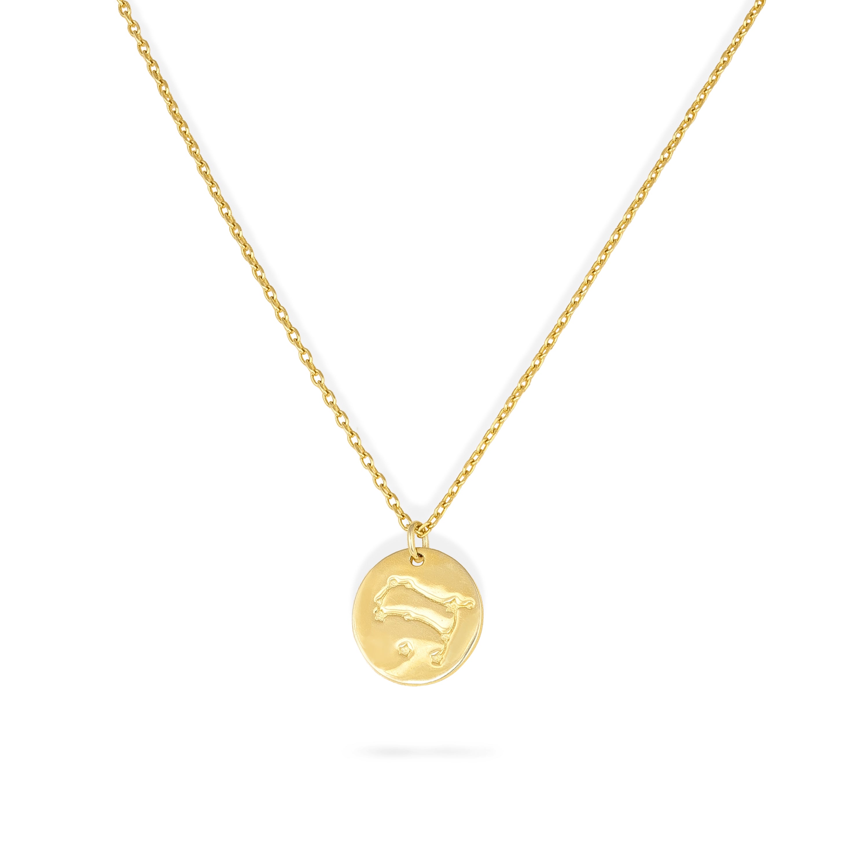 Majestic Stallion Gold Disc 925 Sterling Silver Chain Pendant for Women