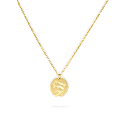 Majestic Stallion Gold Disc 925 Sterling Silver Chain Pendant for Women