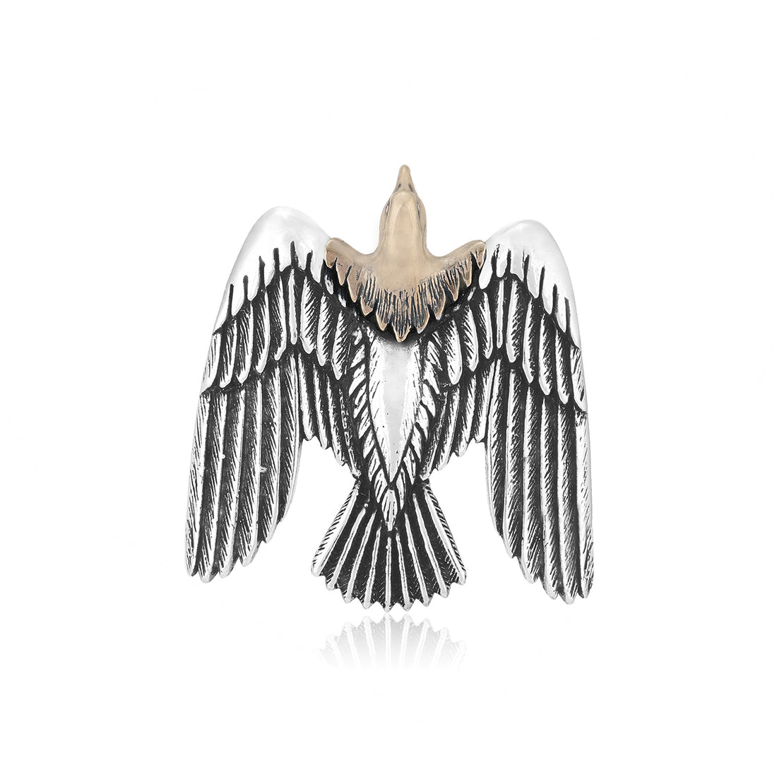 Majestic Winged Eagle Oxidised Pendant