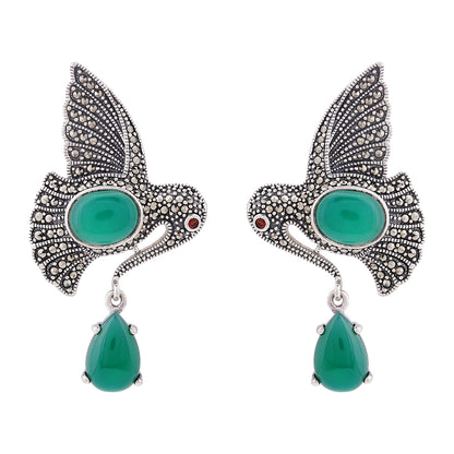 Marcasite Stone Bird Sterling Silver Earring