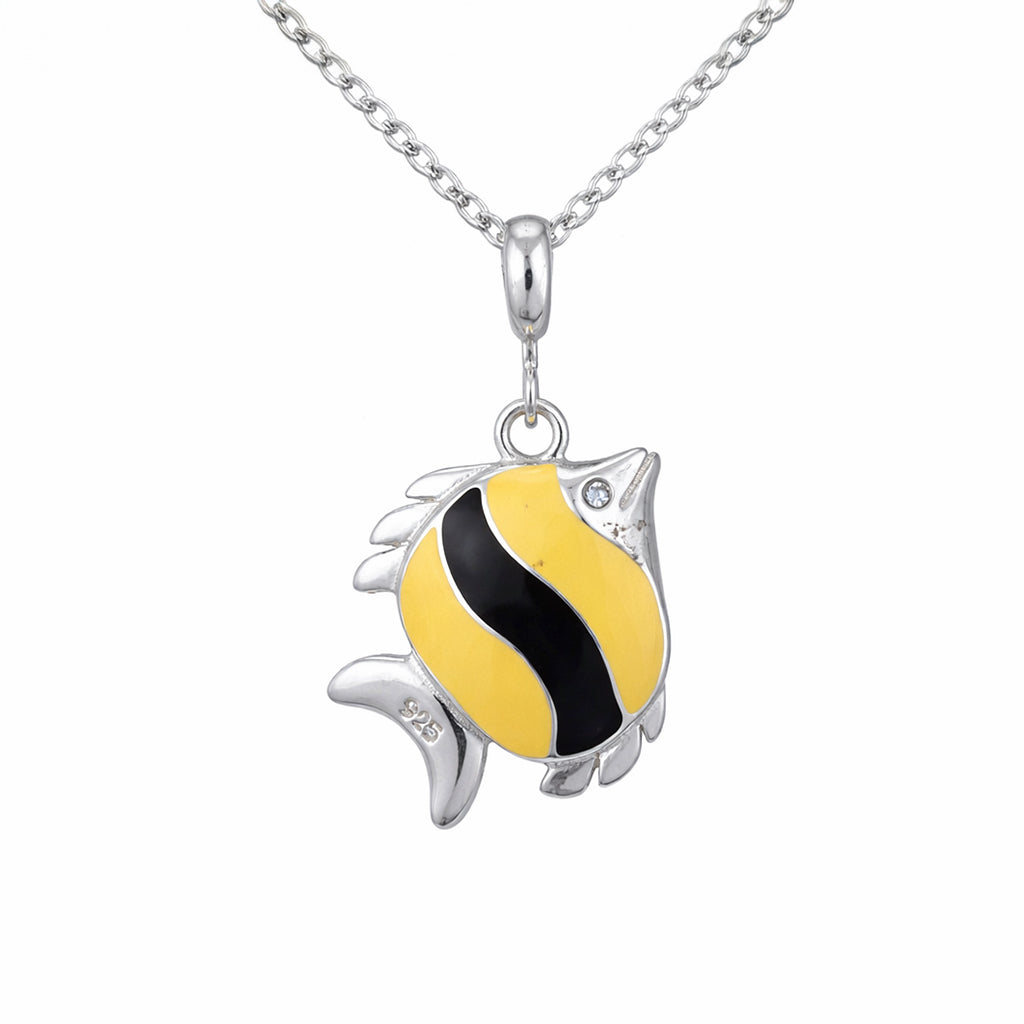Marine Yellow Fish 925 Sterling Silver Pendant