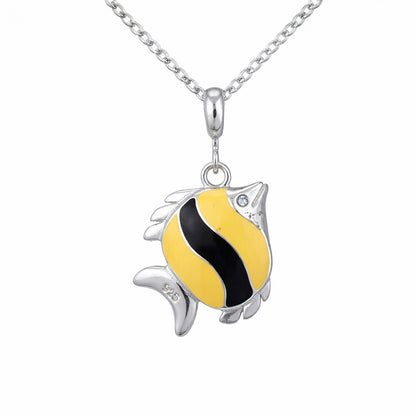 Marine Yellow Fish 925 Sterling Silver Pendant