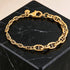 Mariner Link Silver Chain Gold Bracelet