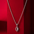 Marquise Halo Sterling Silver Chain Pendant