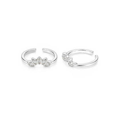 Marquise Tiara Crown Sterling Silver Toe Ring
