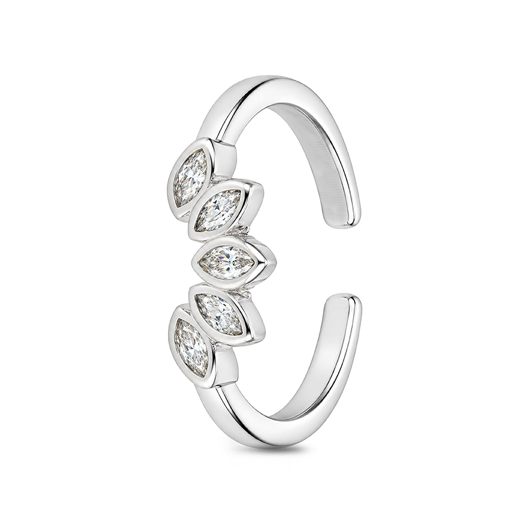 Marquise Tiara Crown Sterling Silver Toe Ring