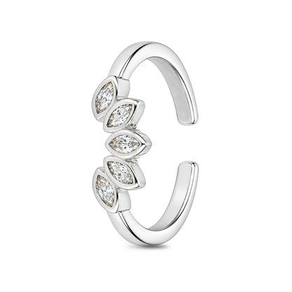Marquise Tiara Crown Sterling Silver Toe Ring