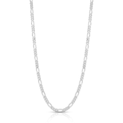 Masculine 925 Sterling Silver Flat Link Chain for Men
