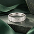 Matte Chevron Panel Sterling Silver Ring