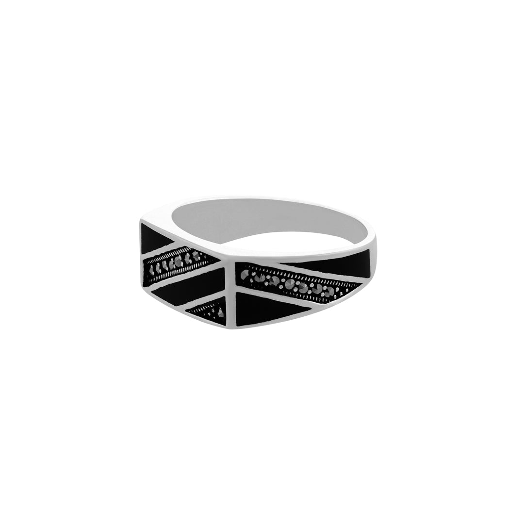 925 Sterling Silver Mens Classic Ring - Main Image
