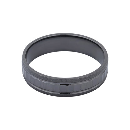 Midnight Faceted Elegance 925 Sterling Silver Ring