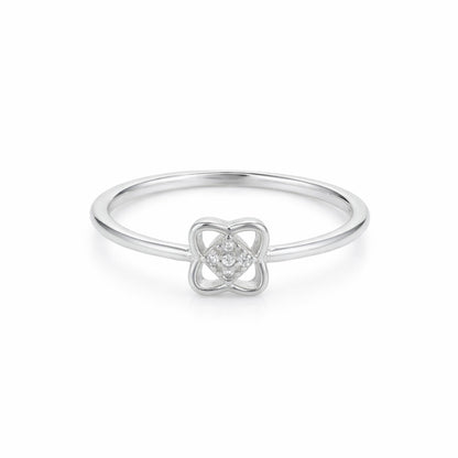 Minimal Floral Clover Pattern 925 Sterling Silver Ring for Women