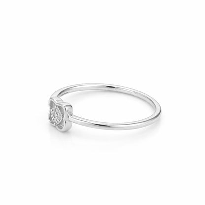 Minimal Floral Clover Pattern 925 Sterling Silver Ring for Women