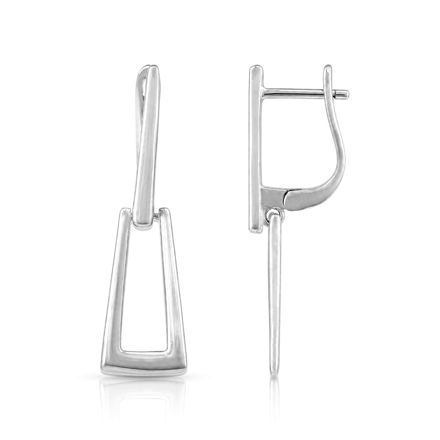 Minimal Open Frame 925 Sterling Silver Earring for Women