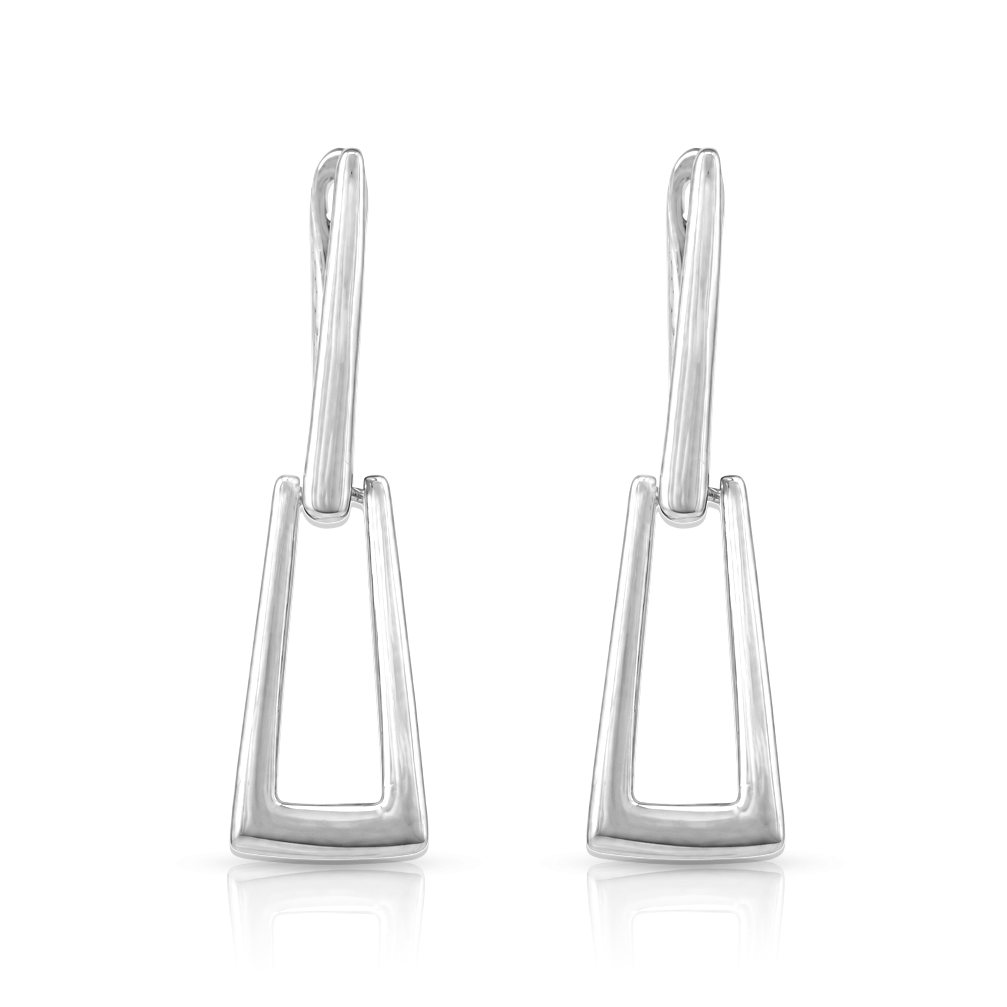 Minimal Open Frame 925 Sterling Silver Earring for Women