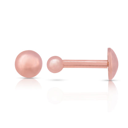 Minimal Pink Glow 925 Sterling Silver Stud for Women