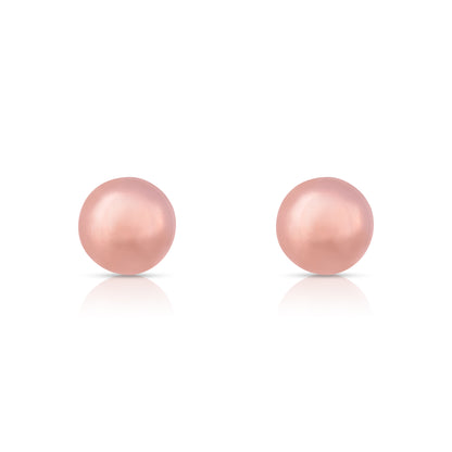 Minimal Pink Glow 925 Sterling Silver Stud for Women