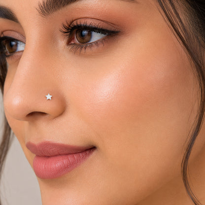 Minimal Star Elegance 925 Sterling Silver Statement Nose Pin