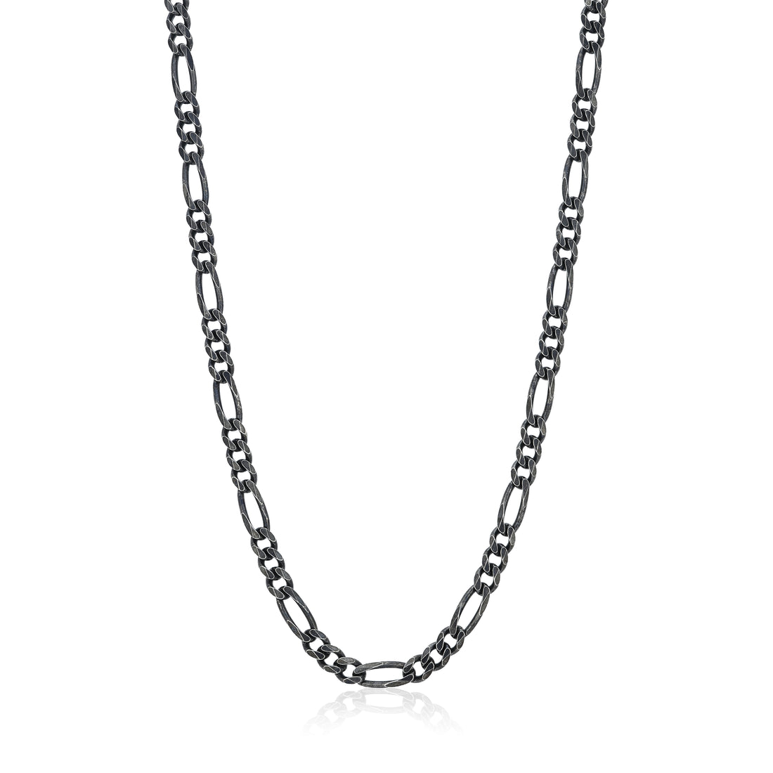 Black chain necklace on a white background