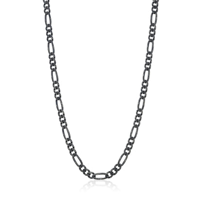 Black chain necklace on a white background