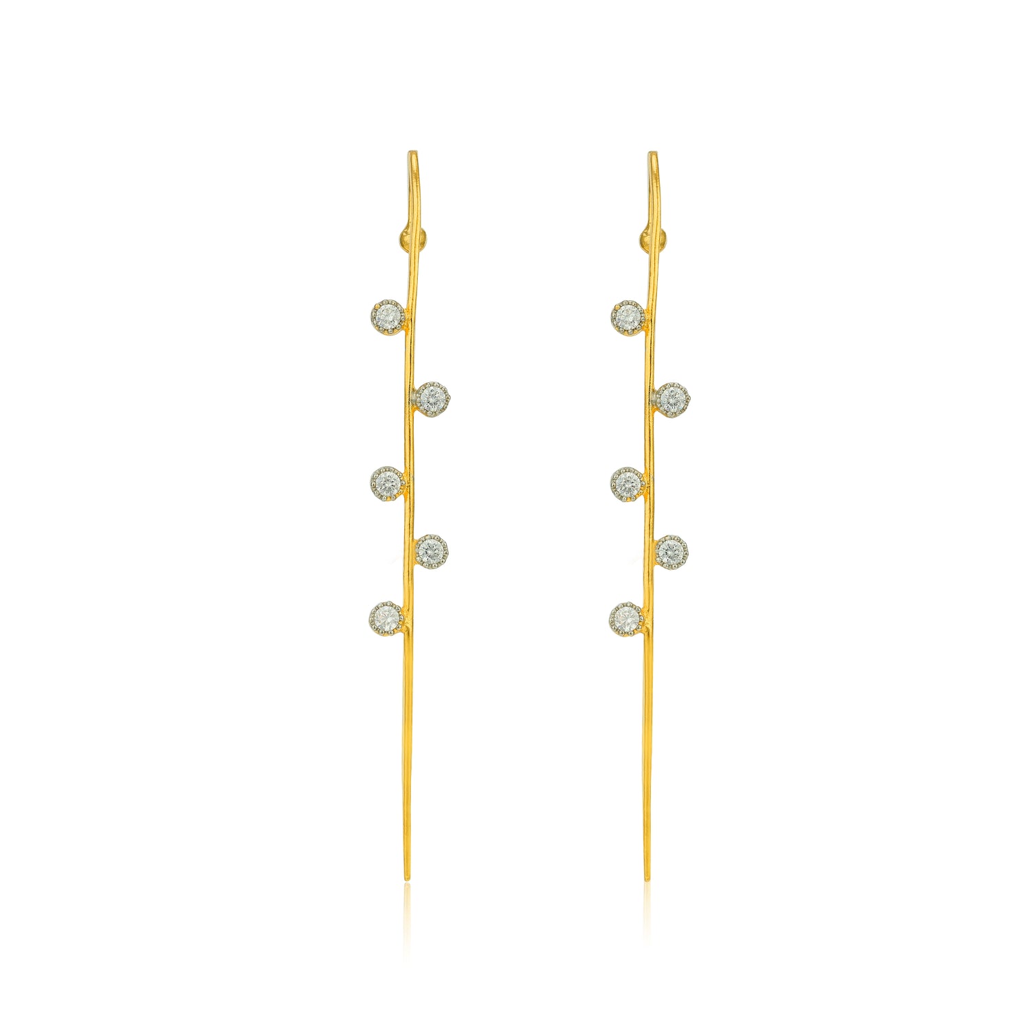 Minimal Crystal Grace 925 Sterling Silver Statement Earrings