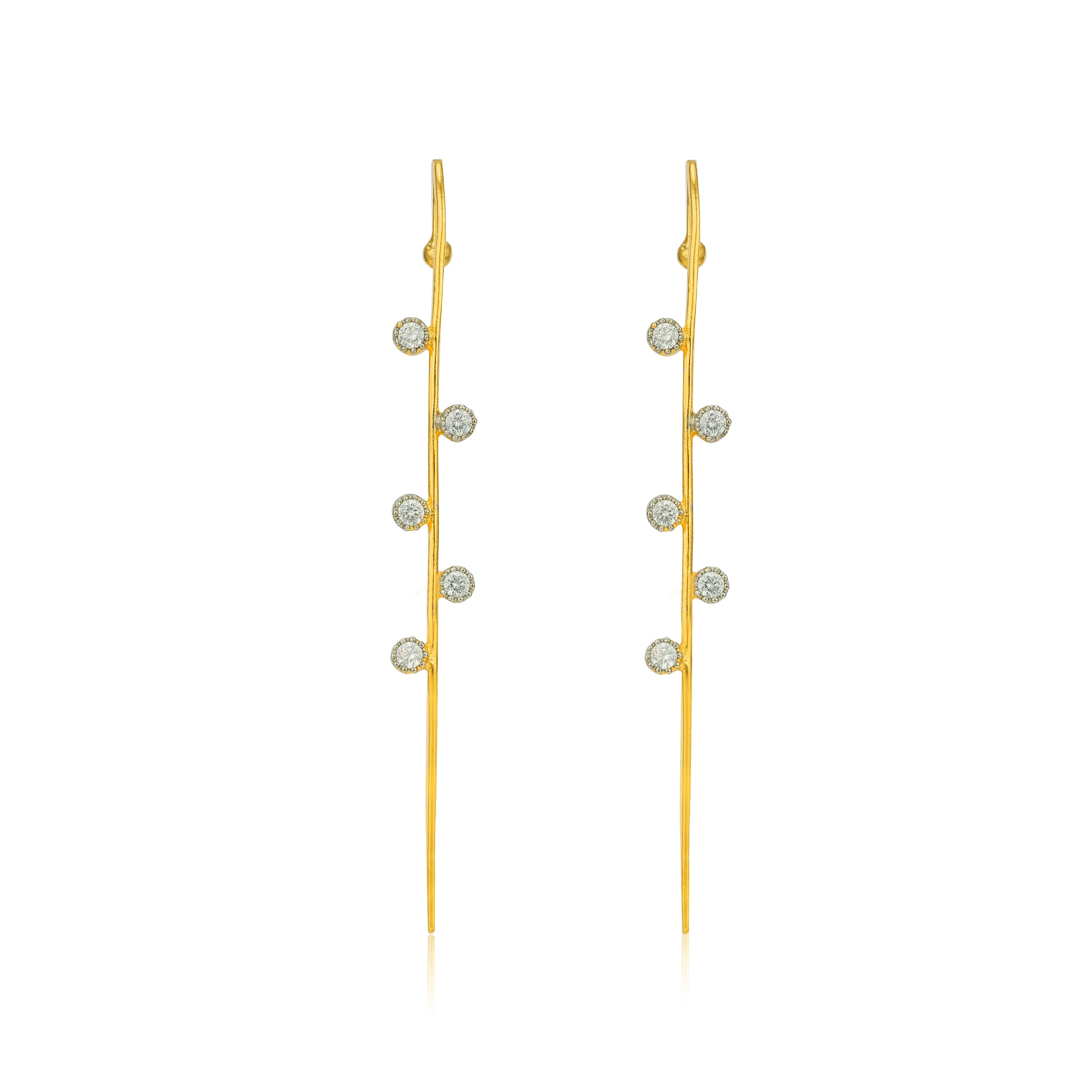 Minimal Crystal Grace 925 Sterling Silver Statement Earrings