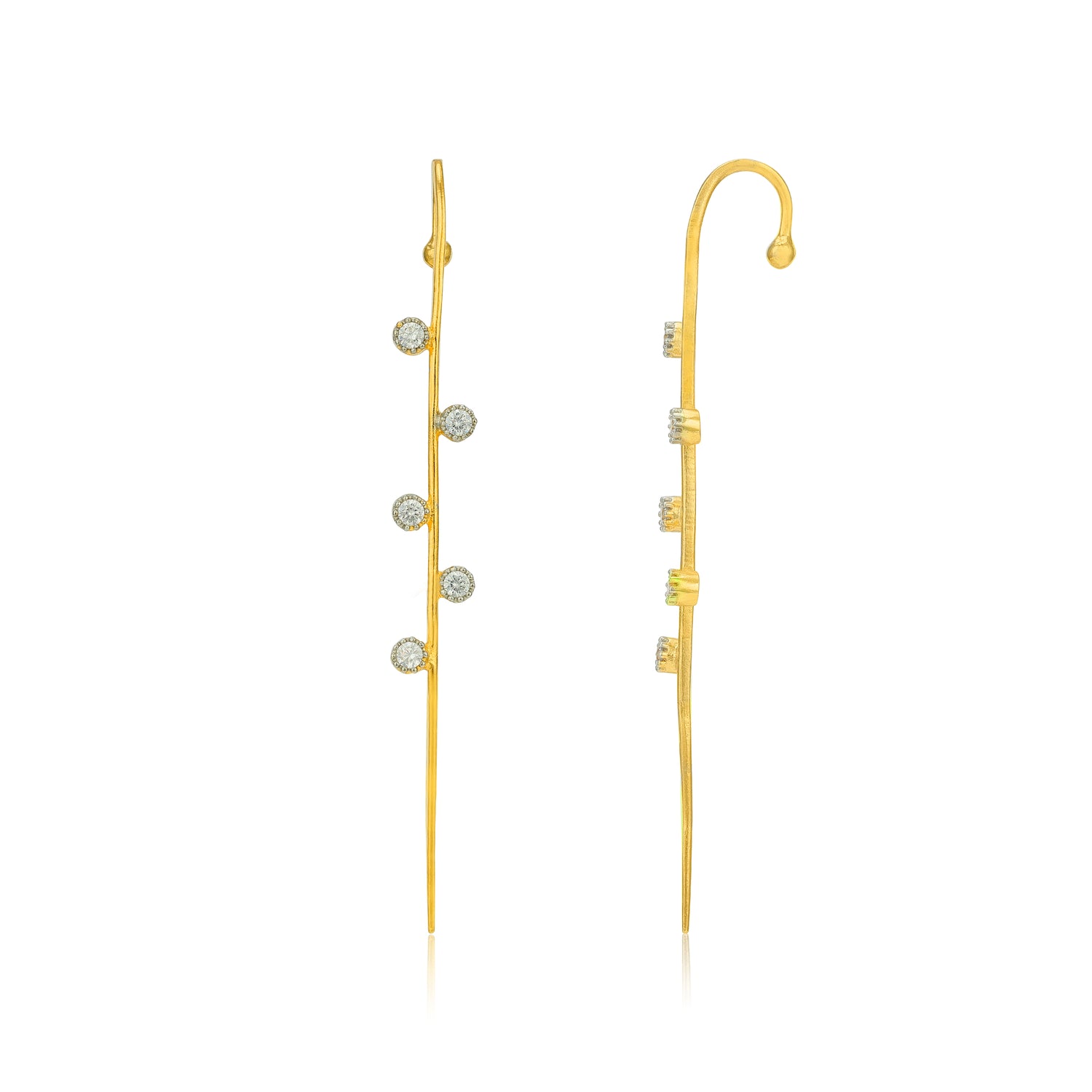 Minimal Crystal Grace 925 Sterling Silver Statement Earrings