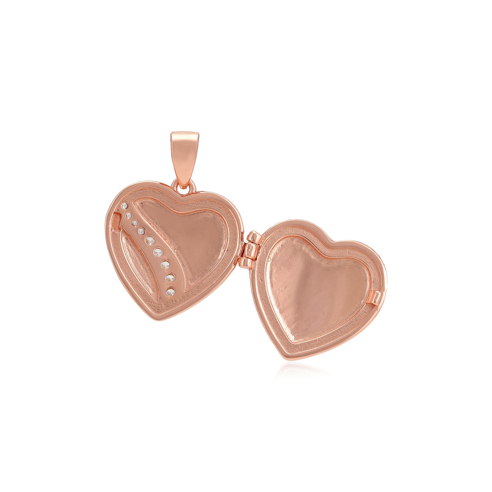 925 Minimal Glow Rose Gold Plated Heart Pendants