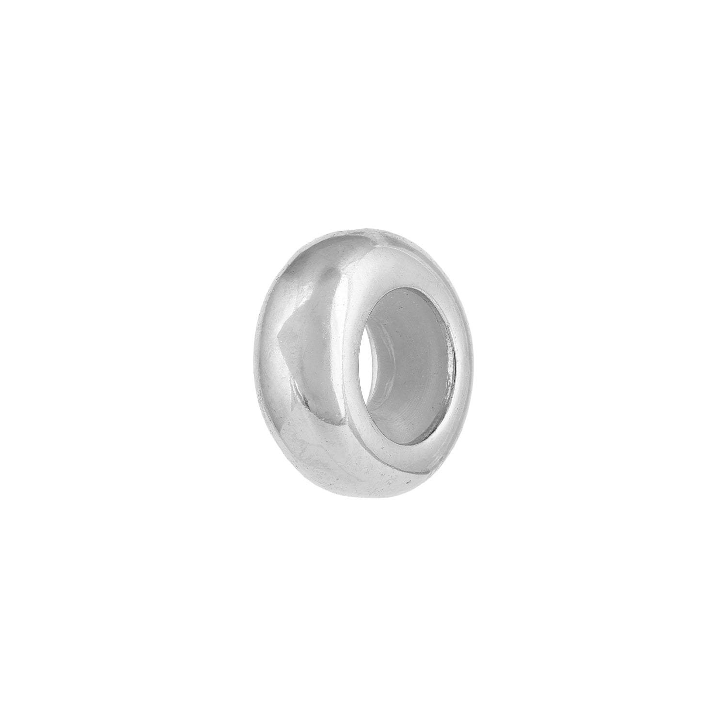 Silver bead on a white background