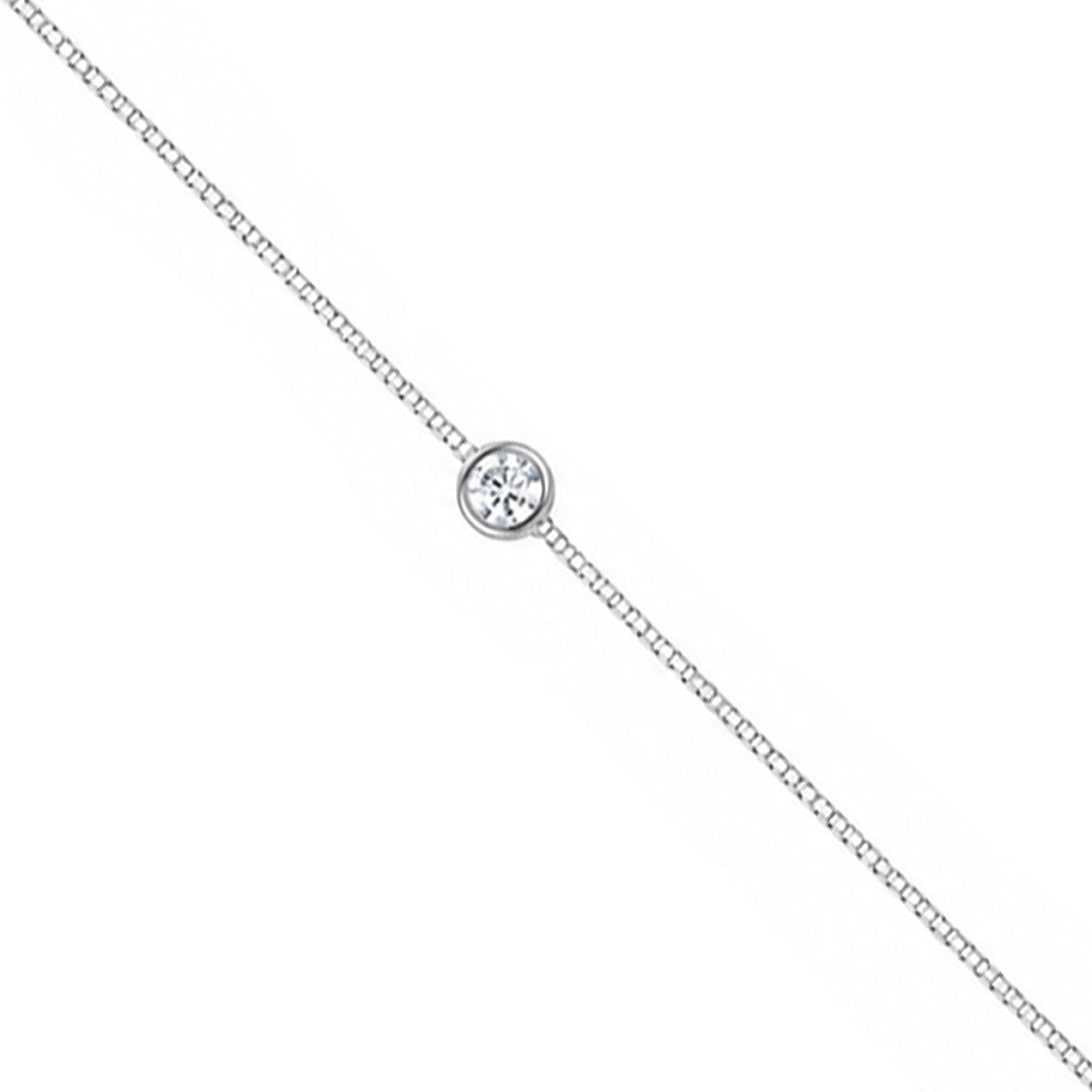 Minimal Halo Sterling Silver Bracelet
