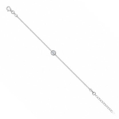 Minimal Halo Sterling Silver Bracelet