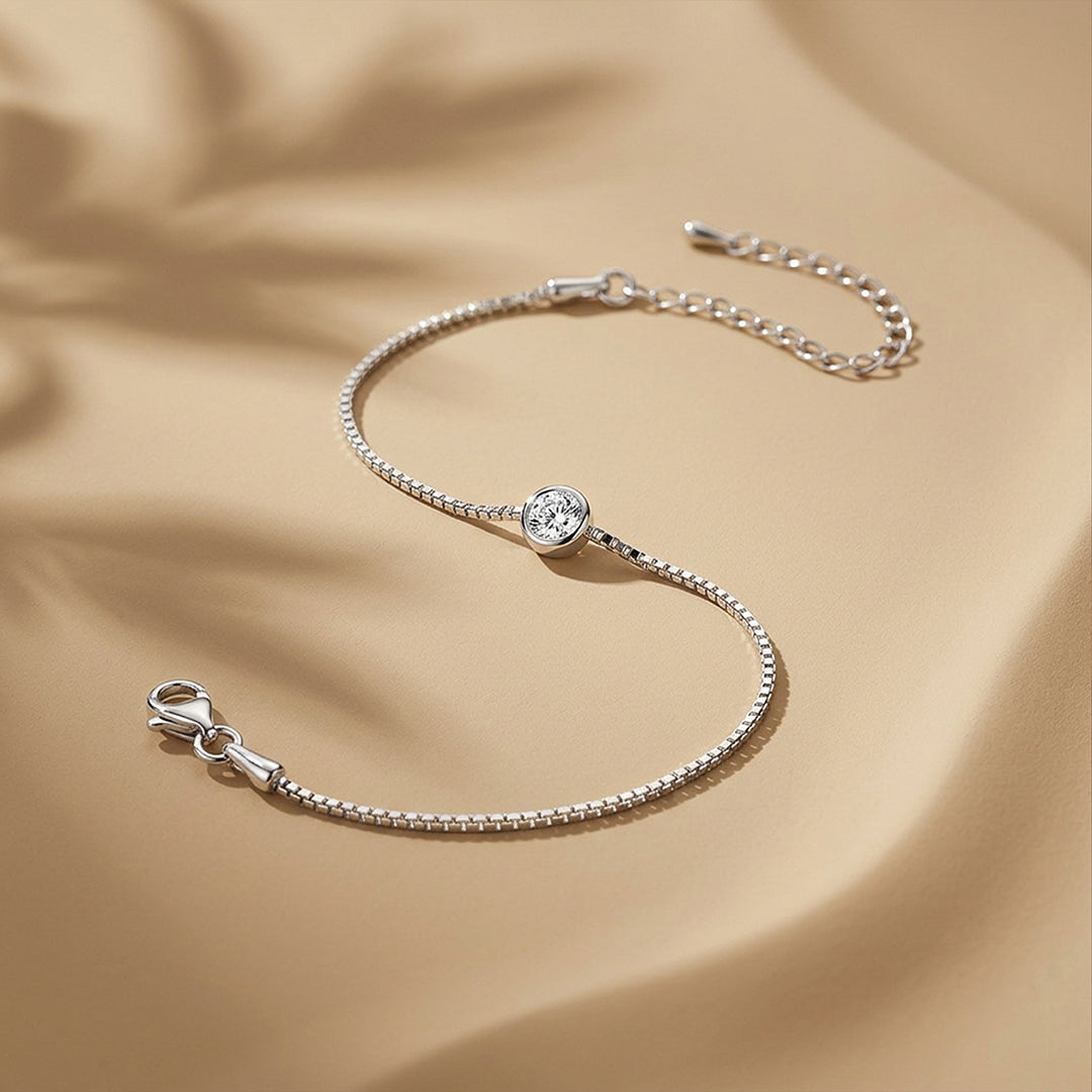 Minimal Halo Sterling Silver Bracelet