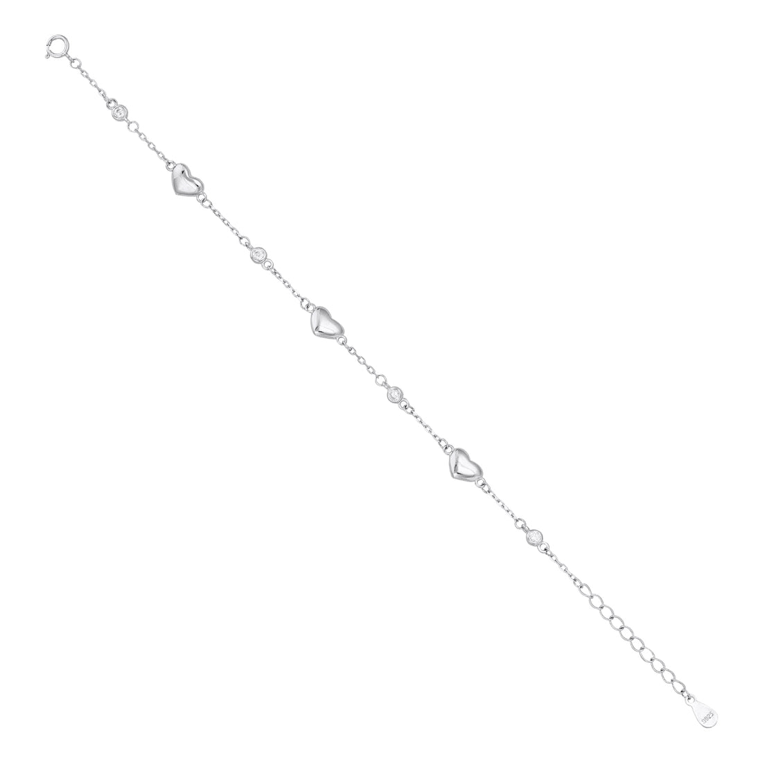 Minimal Heart Accent Silver Bracelet